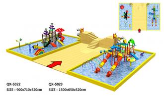 QX-S022泳池溫泉噴水滑梯組合